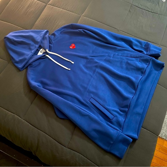 CDG Play Hoodie Blue - Picture 4 of 7